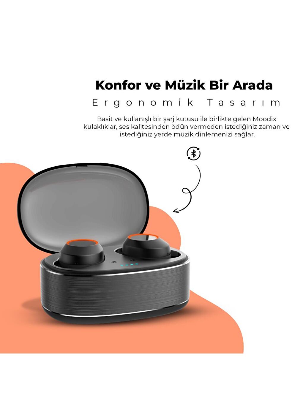 Moodix KI23K020 Bluetooth Kulakiçi Kulaklık Siyah - 3