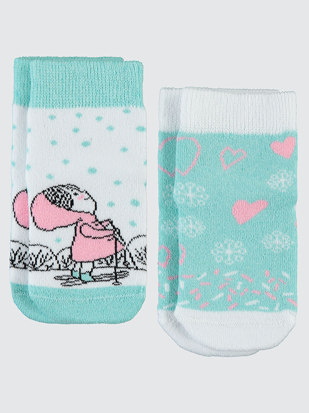 Girls Kız Çocuk 2'li Havlu Çorap 3-11 Yaş Turkuaz