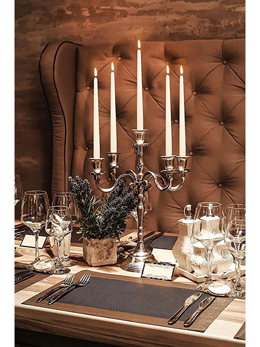 Ekru Şamdan Mumu | 4 Adet | Krem Renk Konik Şamdan Mumu-1