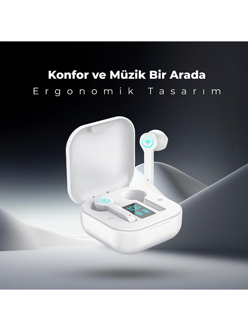 LC WAIKIKI KI23K49 Bluetooth Kulakiçi Kulaklık Beyaz LCD Ekranlı - 2