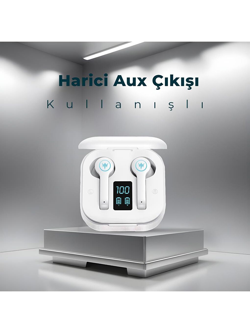 LC WAIKIKI KI23K49 Bluetooth Kulakiçi Kulaklık Beyaz LCD Ekranlı - 3