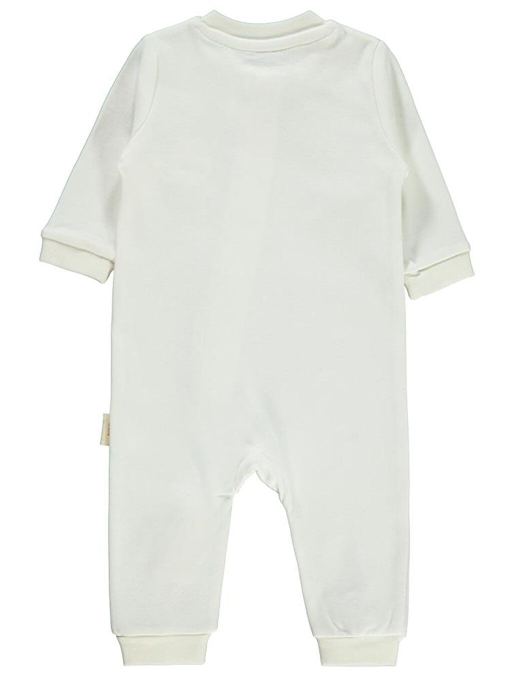 Baby Organik Pamuklu Fermuarlı 0-6 Ay Tulum - Ekru 0-1 Ay-1