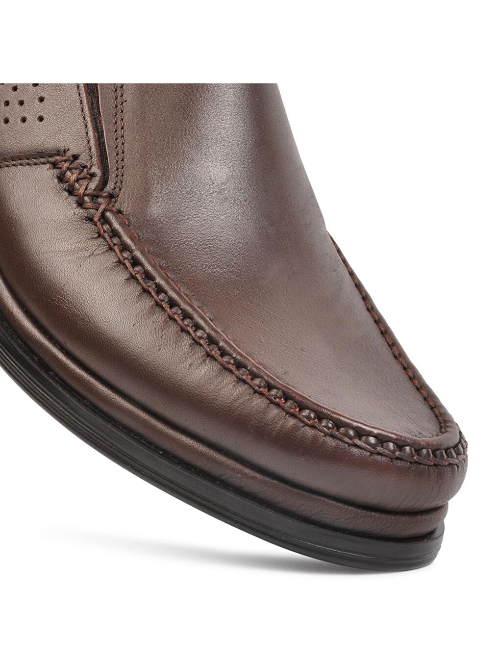 Kahverengi Kahve Deri Bağcıksız Erkek Klasik Ayakkabı 338-1