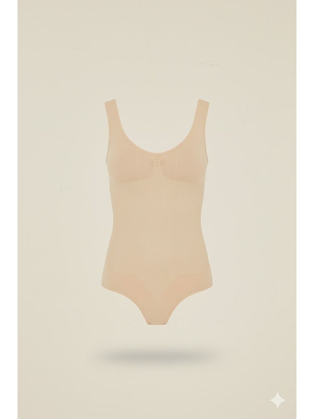 Bej C11924 Kalın Askılı Çıtçıtlı Body Ten