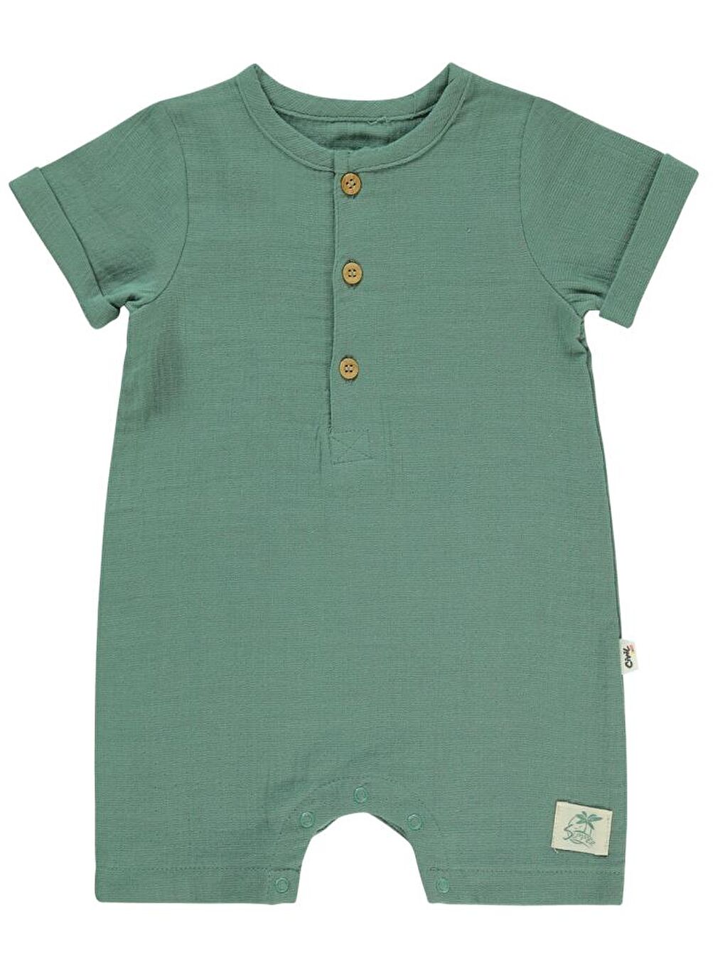 Turkuaz Baby Kıvırcık Önü Patlı Alttan Çıtçıtlı 6-18 Ay Tulum - Yeşil 18-24 Ay-1