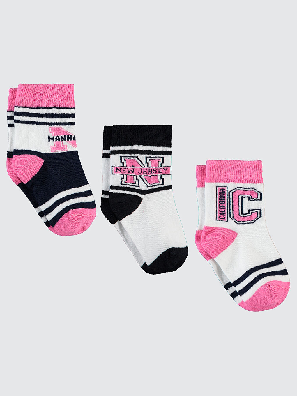 Civil Girls Kız Çocuk 3'lü Çorap 3-11 Yaş Pembe