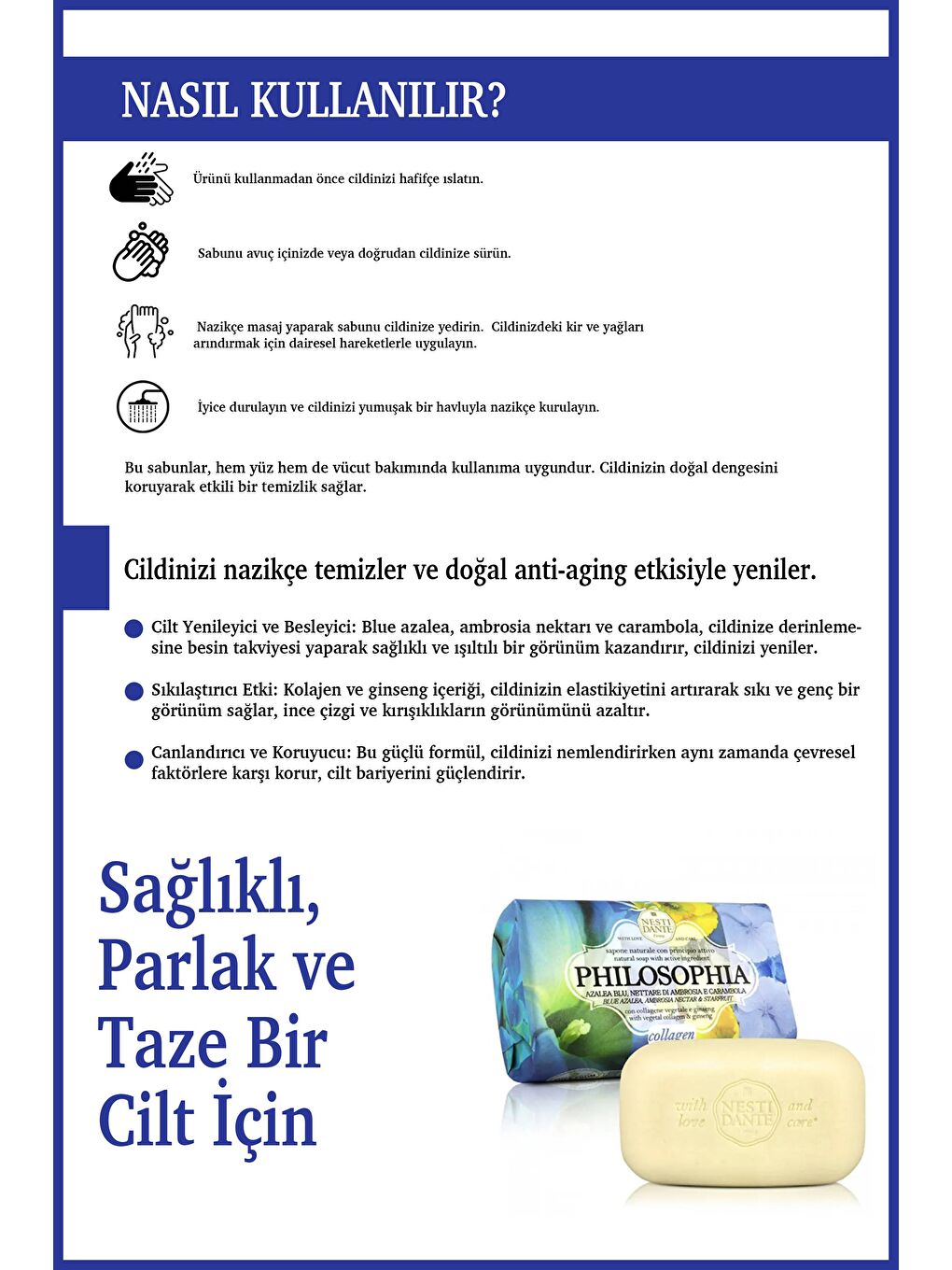 Philosophia Collagen Katı Sabun 250 gr | Yaşlanma Karşıtı | Ginseng, Mavi Açelya-3