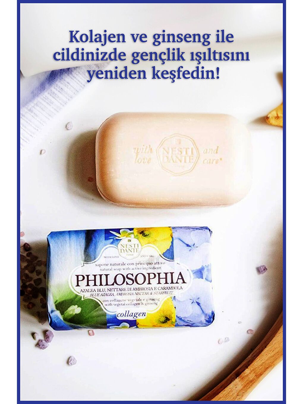 Philosophia Collagen Katı Sabun 250 gr | Yaşlanma Karşıtı | Ginseng, Mavi Açelya-4