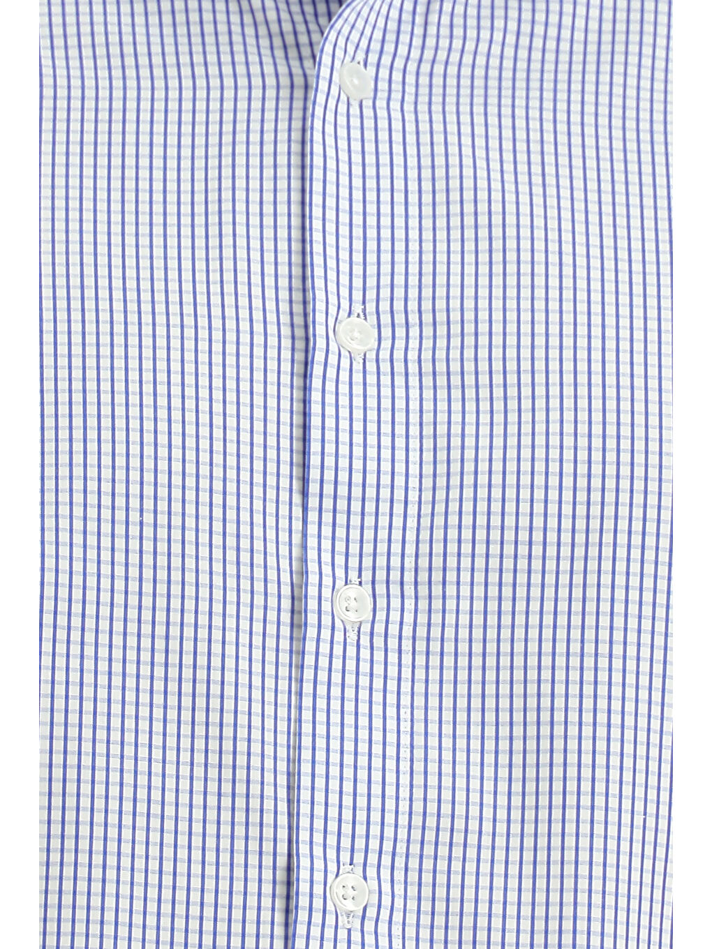 Lacivert Uzun Kol Slim Fit Dar Kesim Klasik Ekose Pamuk %100 Pamuk Gömlek-4