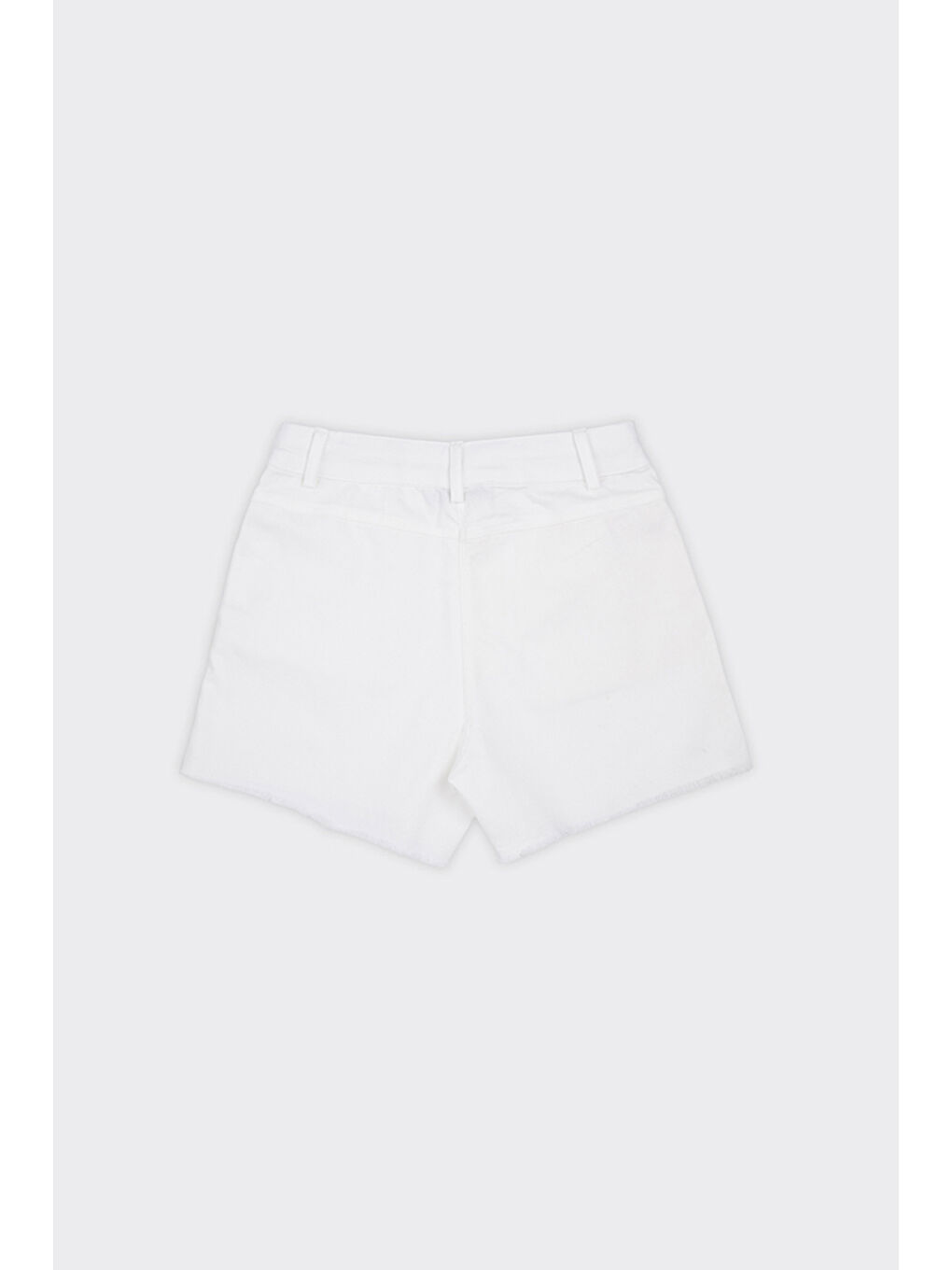 Beyaz Kız Çocuk Düğmeli Şort-1