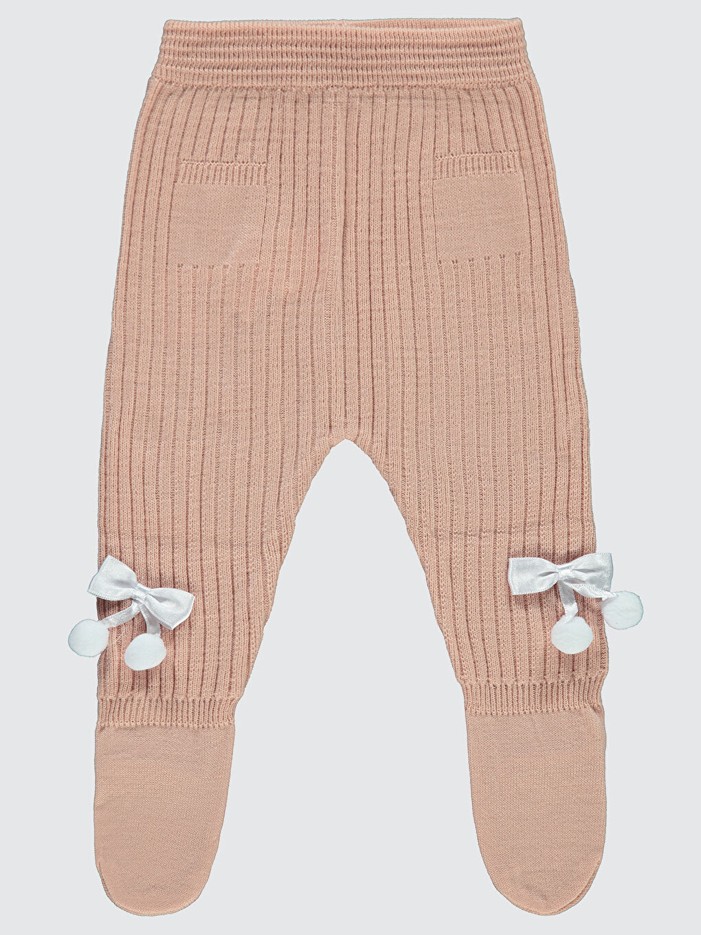 Pembe Kız Bebek Triko Patikli Tek Alt 3-12 Ay Somon