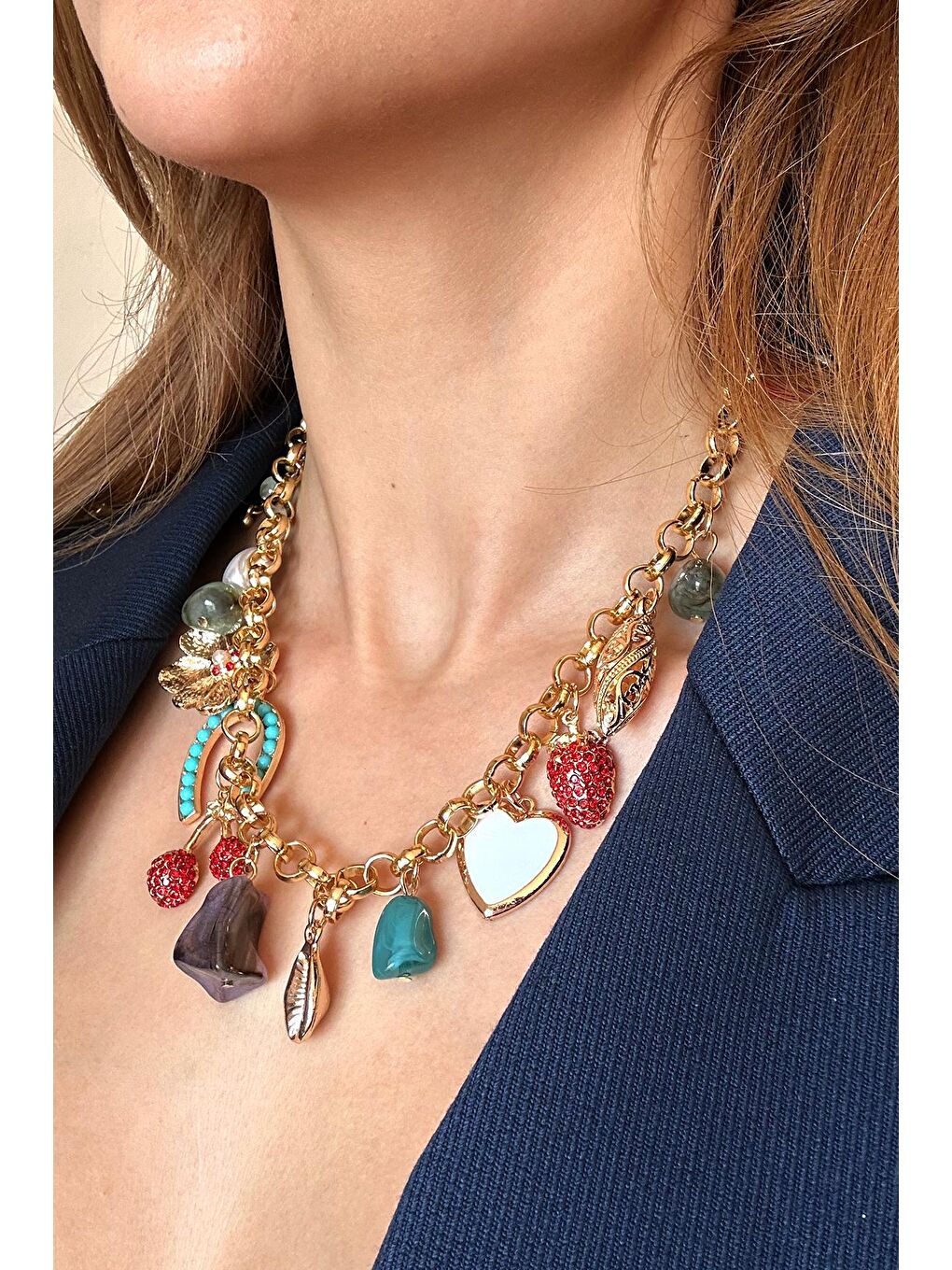 New Obsessions Sari Charm Uçlu Şans Kolyesi - 7