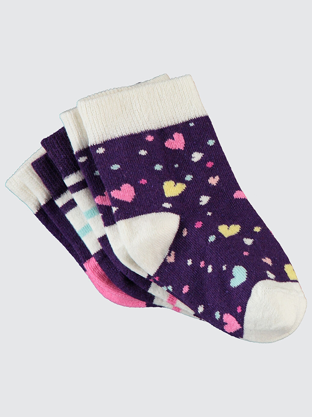 Girls Kız Çocuk Çorap 3-11 Yaş Pancar Moru-1