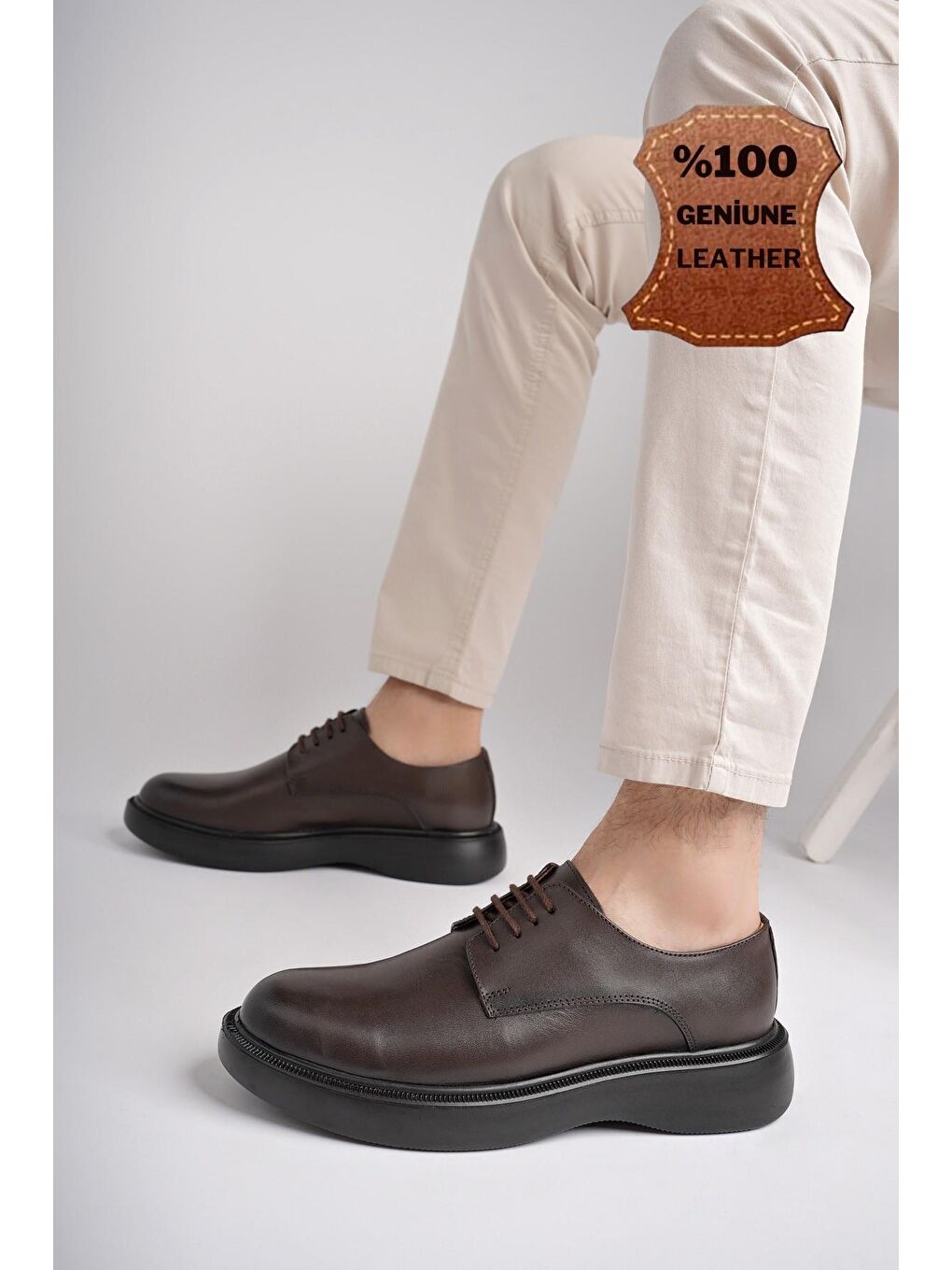 Kahverengi SMİTH Günlük Klasik Hakiki Deri Casual Rahat Ortopedik Kalın Taban Erkek Ayakkabı