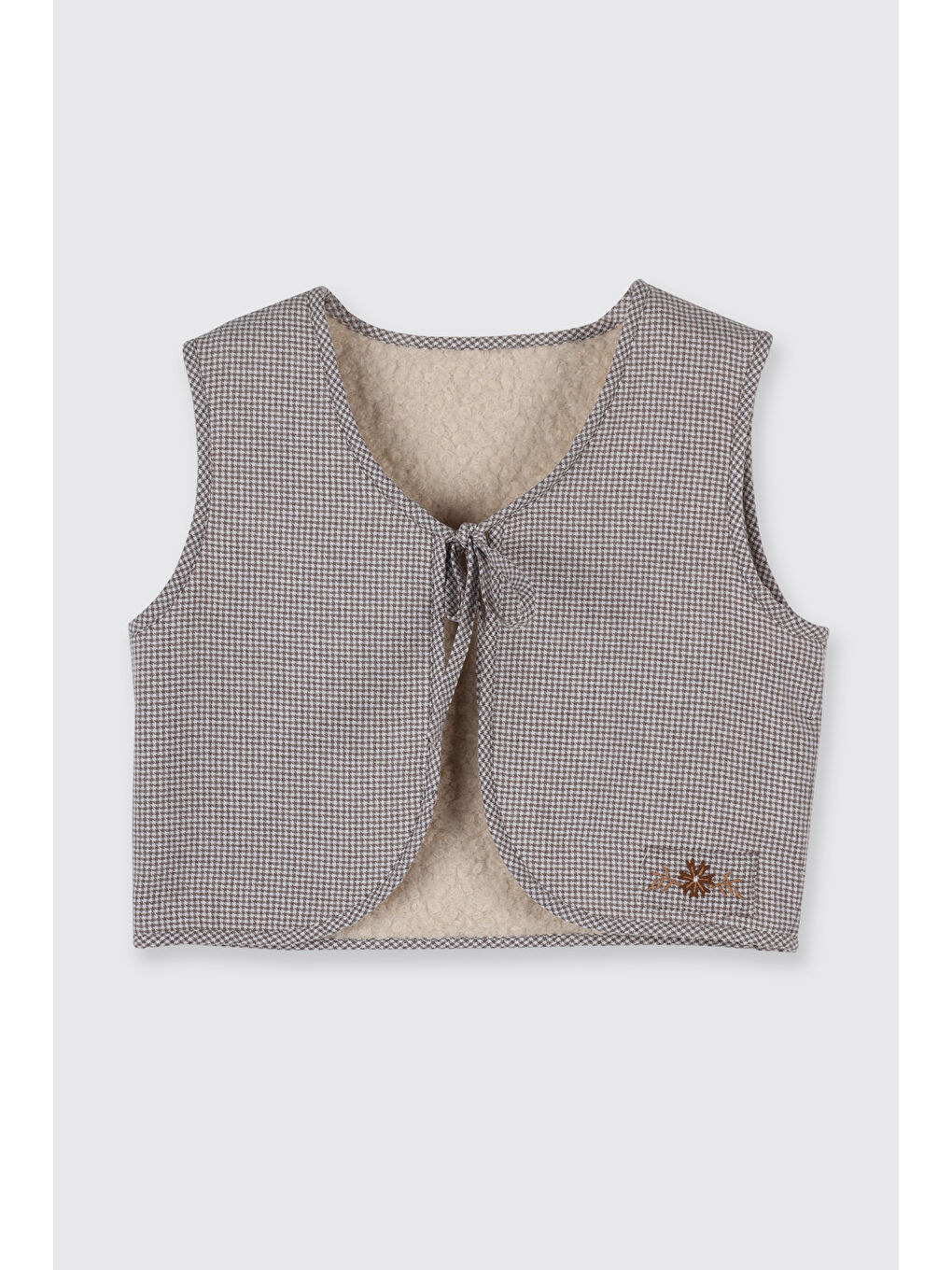 Kız Çocuk Çift Taraflı Ekru Yelek-3