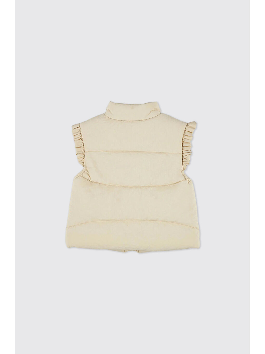 Kız Bebek Kolevi Fırfırlı Micro Bej Yelek-1