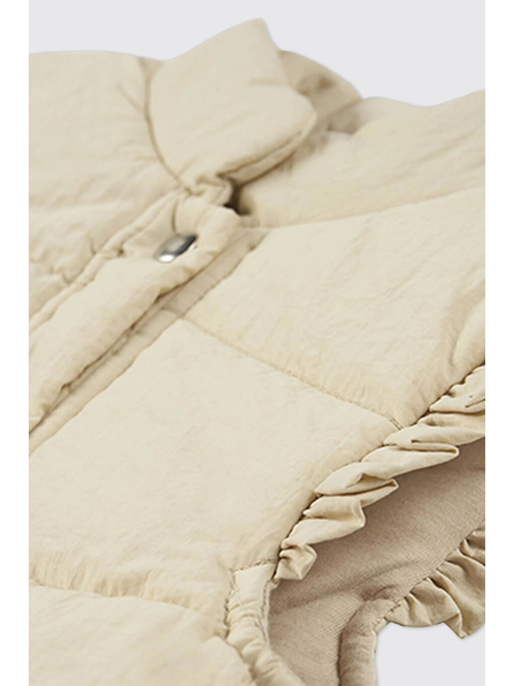 Kız Bebek Kolevi Fırfırlı Micro Bej Yelek-2