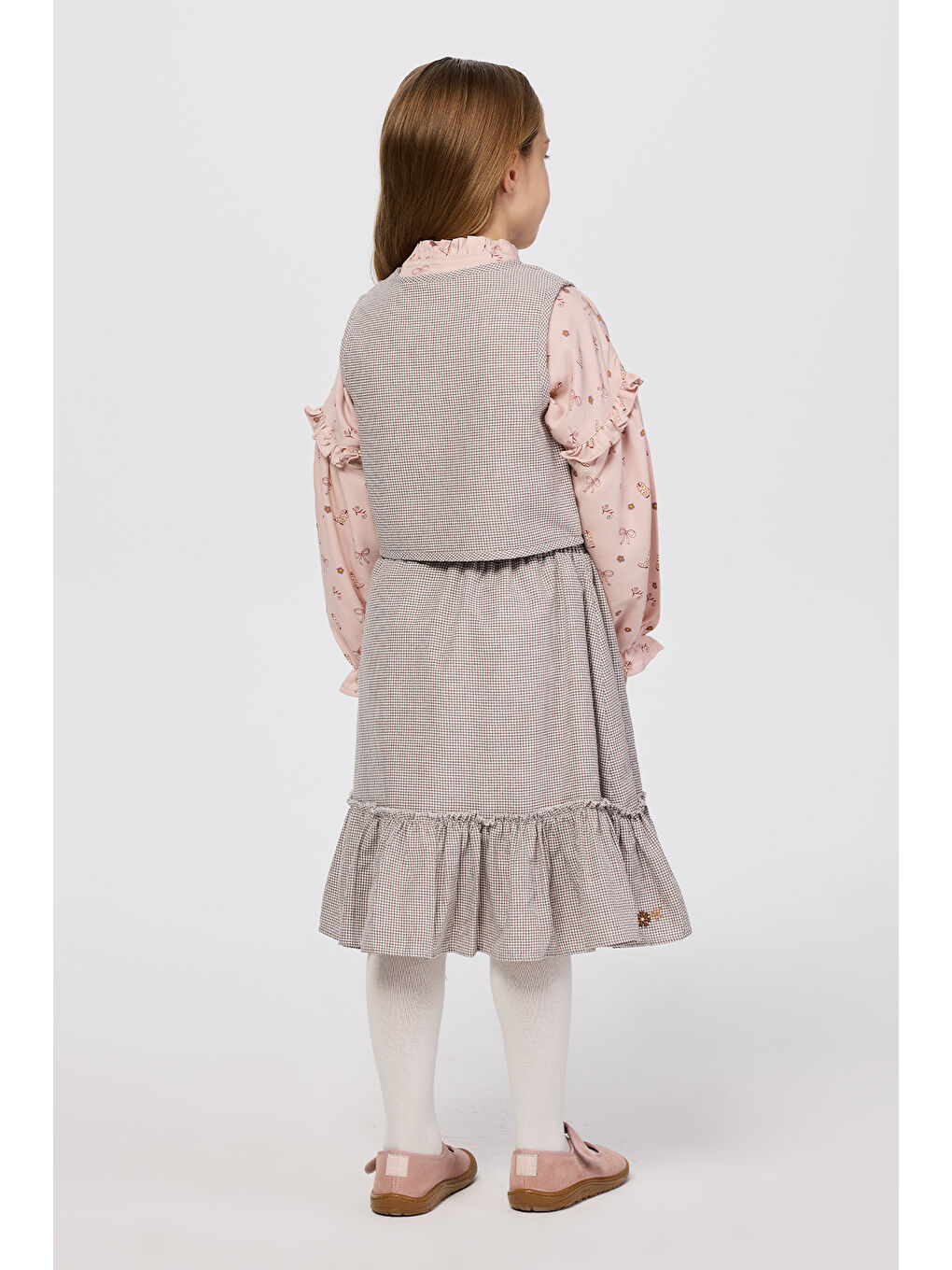 Kız Çocuk Çift Taraflı Ekru Yelek-7