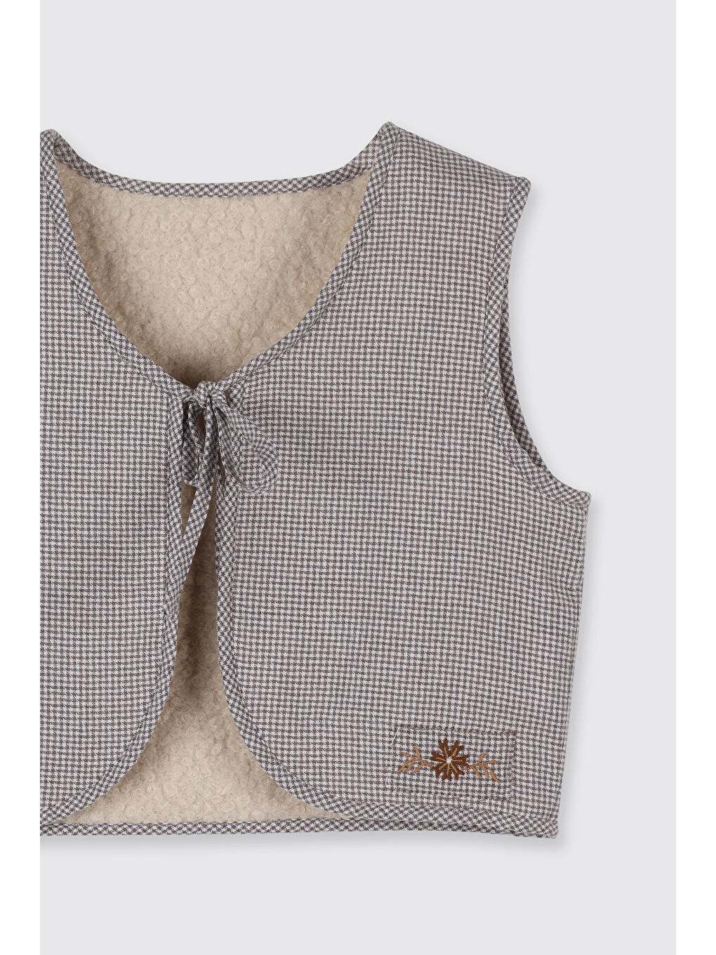 Kız Çocuk Çift Taraflı Ekru Yelek-8