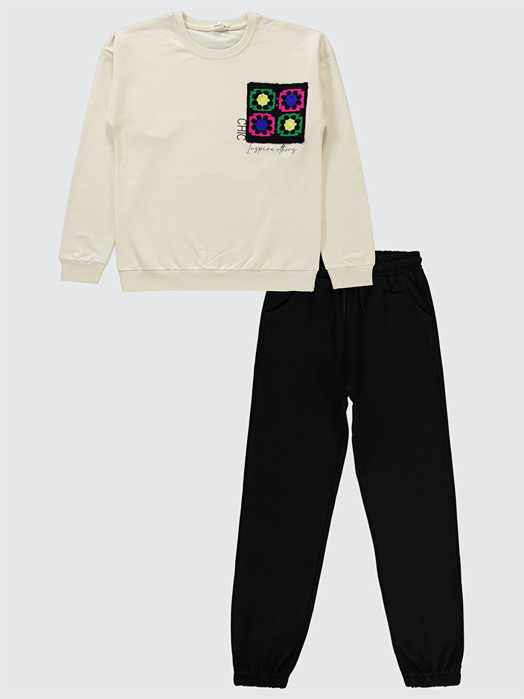 Bej Girls Kız Çocuk Eşofman Takımı 10-13 Yaş Fil Dişi