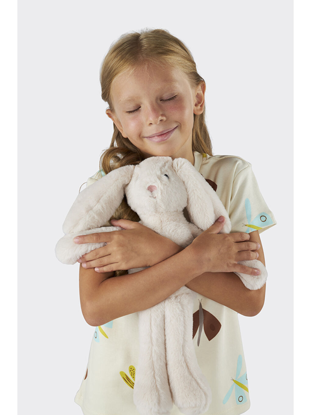 Kız Çocuk Desenli Bej Pijama Takımı-2