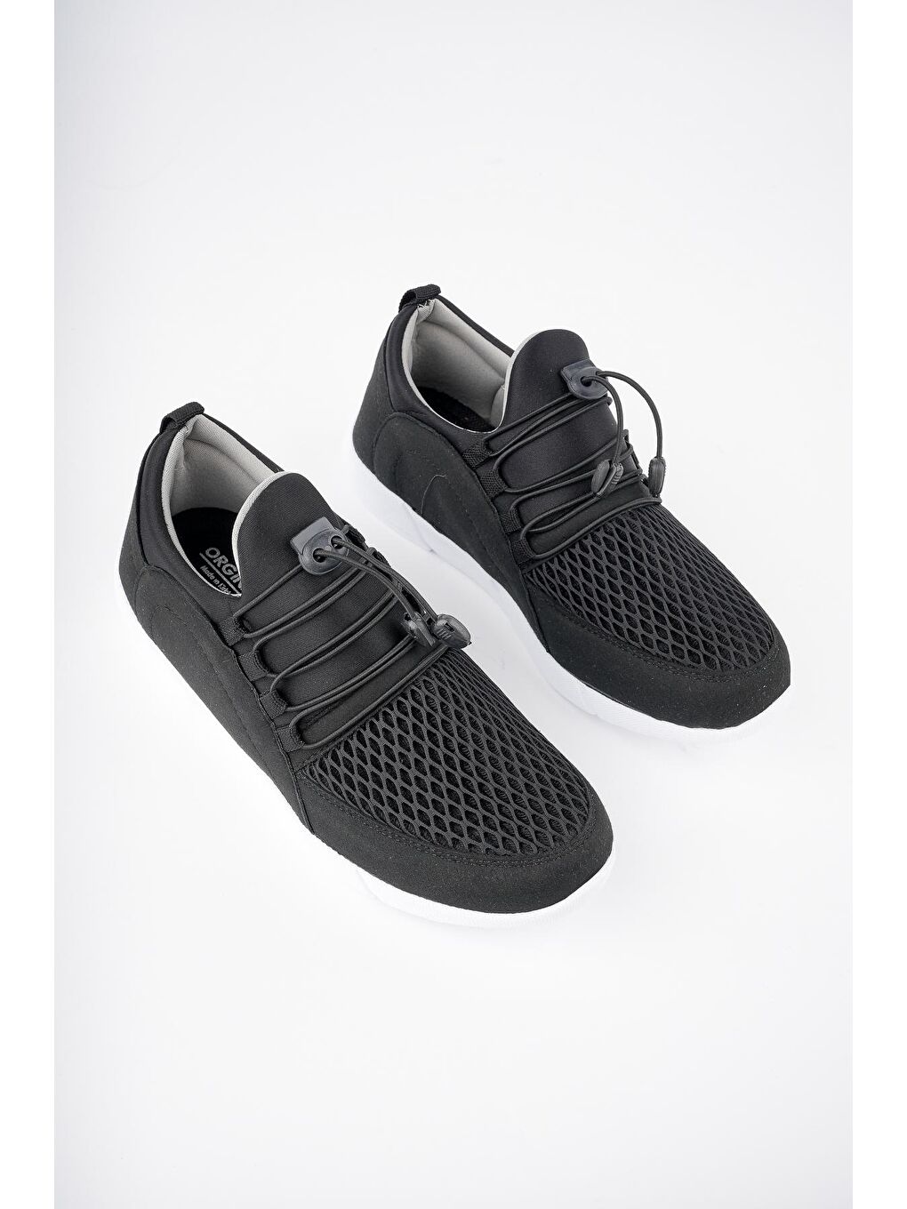 Muggo Siyah-Beyaz Depp Garantili Günlük Erkek Slip-on Nefes Alabilen Bağcıksız Esnek Sneaker Spor Ayakkabı - 4