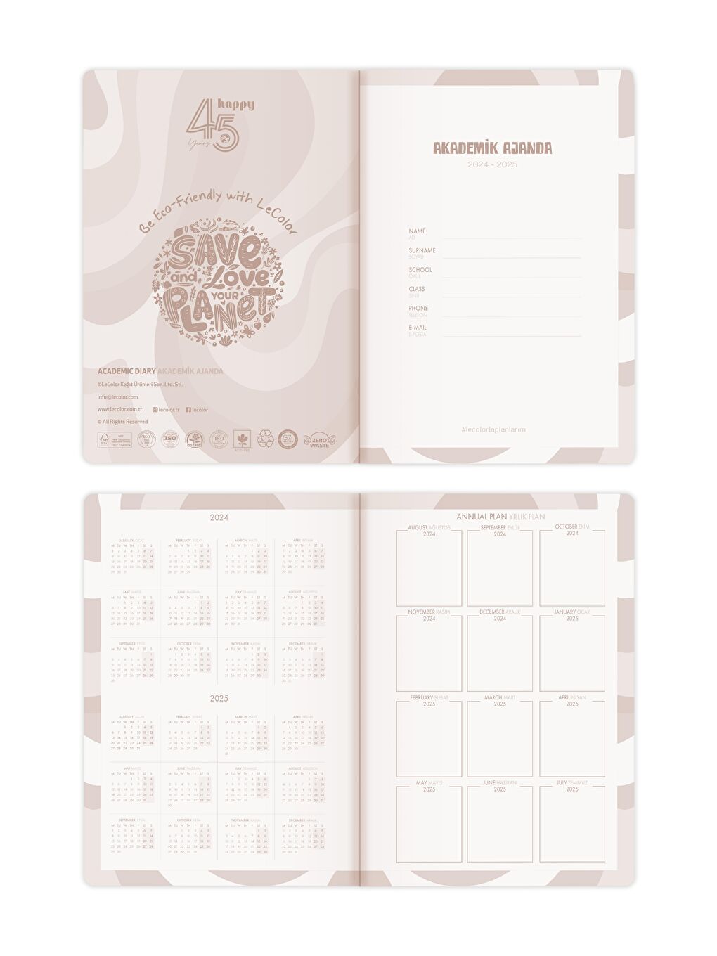 Keten Akademik Ajanda Limited Edition 17x24 Ciltli 24/25 Pembe-2