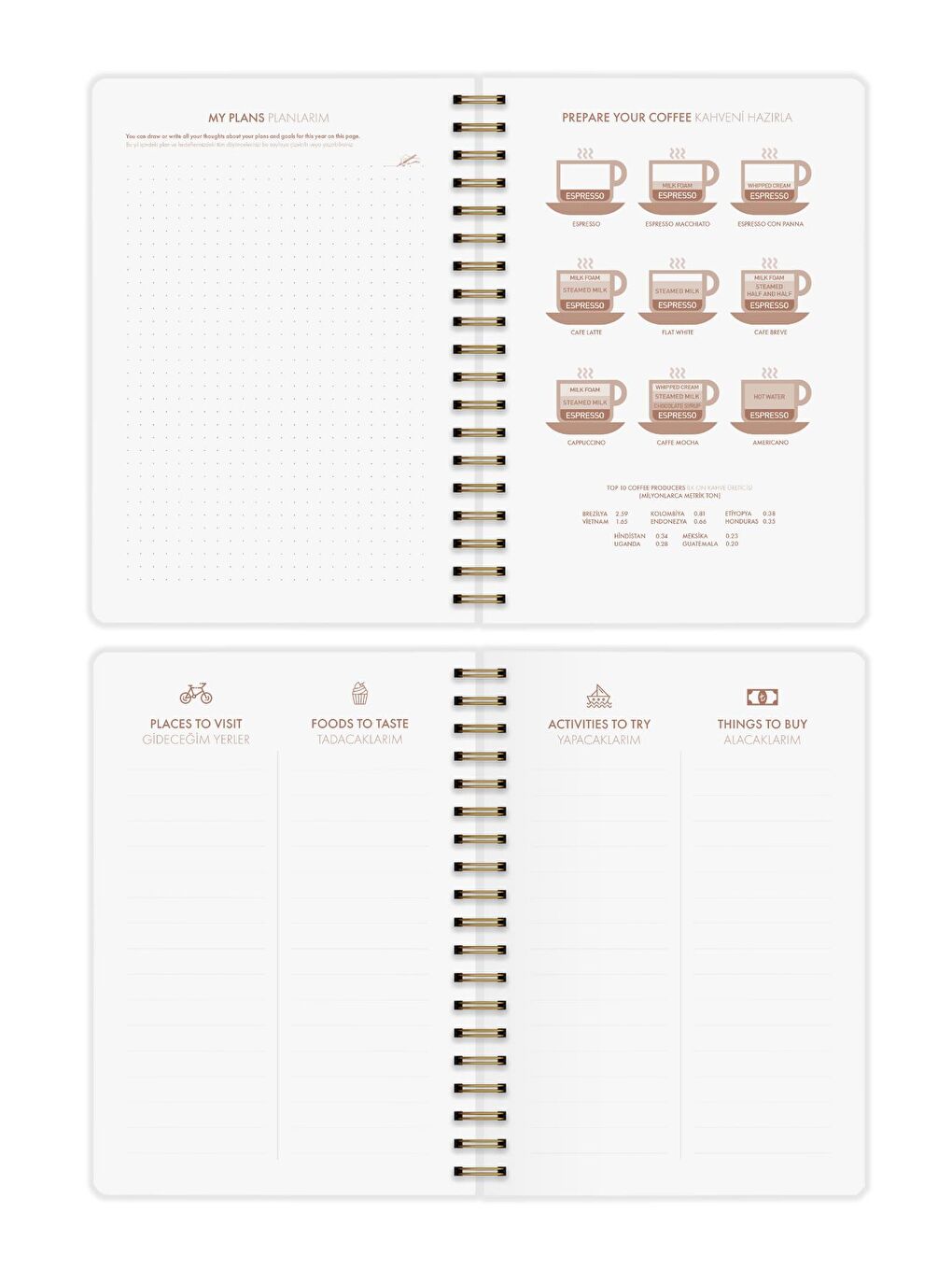2025 Haftalık Ajanda Spiralli A5 Bej-4