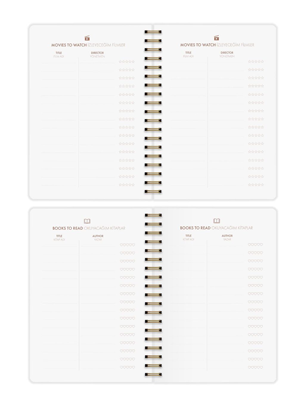 2025 Haftalık Ajanda Spiralli A5 Bej-5