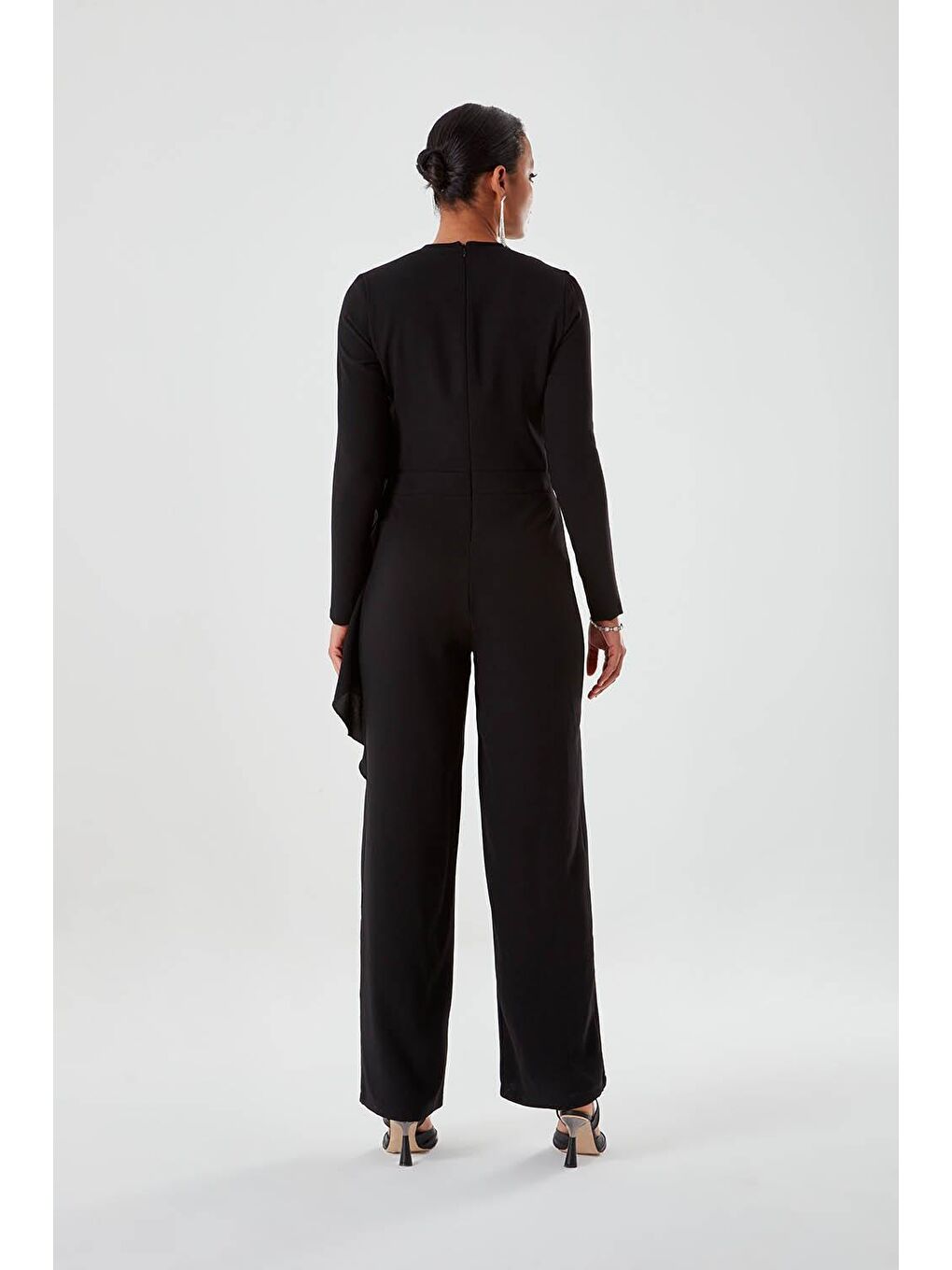 Volanlı Siyah Luxury Tulum-4