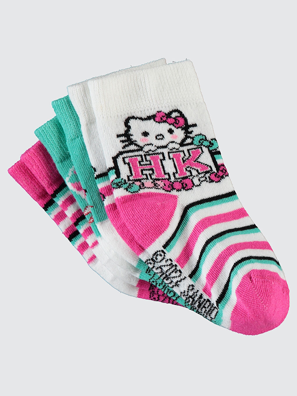 Hello Kıtty Kız Çocuk 3'lü Çorap 3-11 Yaş  Pembe-3