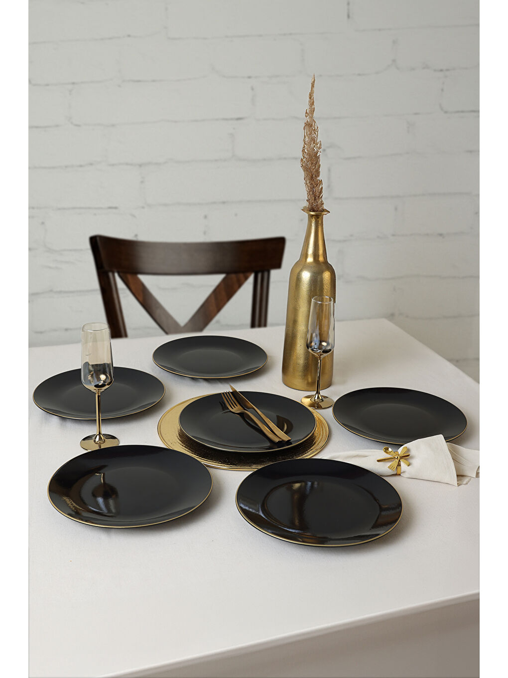 Siyah Gold Ege Servis Tabağı 26 Cm 6 Adet-3