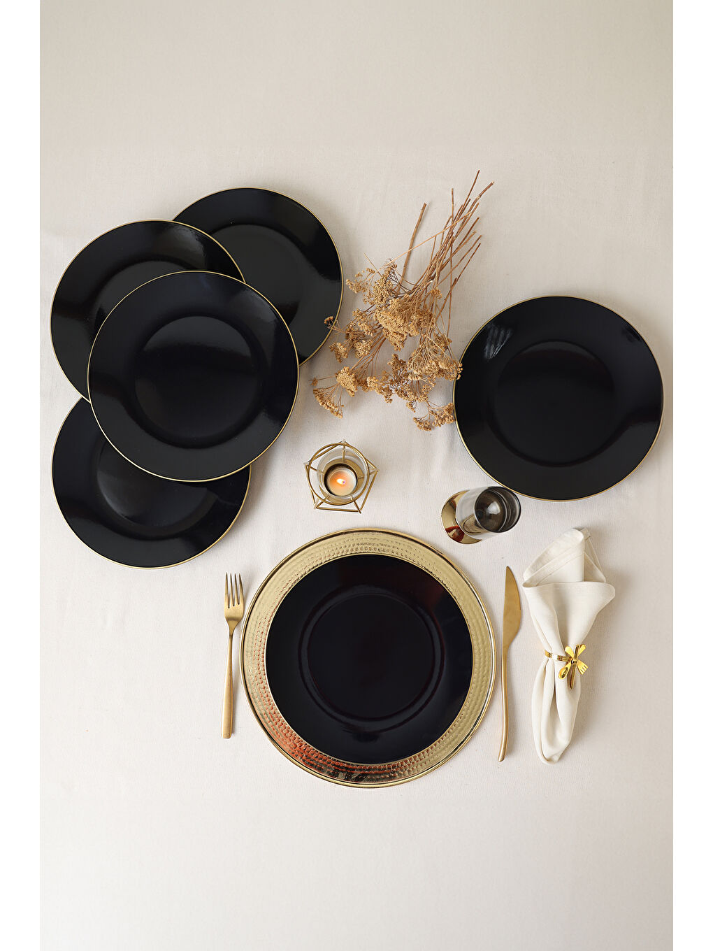 Siyah Gold Ege Servis Tabağı 26 Cm 6 Adet-4