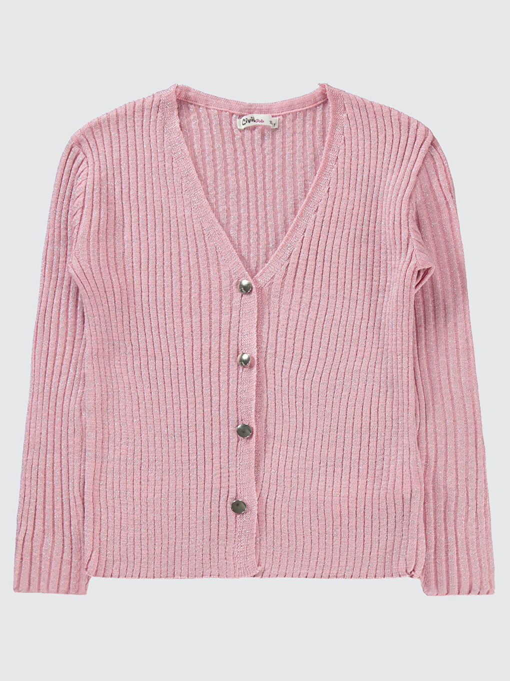 Pembe Kız Çocuk Hırka 10-13 Yaş Pudra