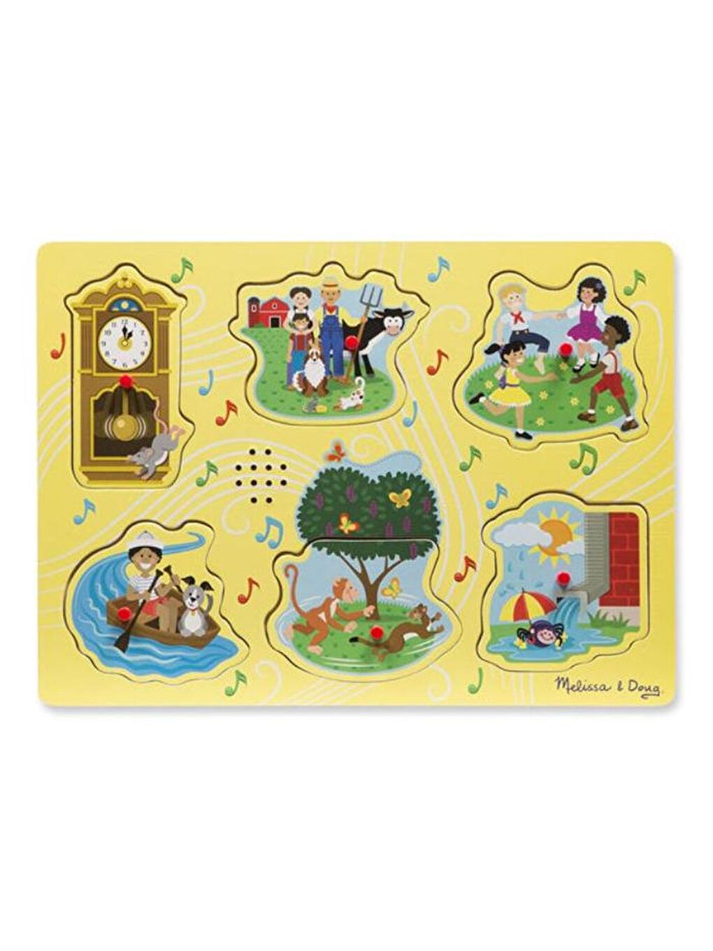 Melissa and Doug Karışık Ahşap Sesli Yapboz - İngilizce Çocuk Şarkıları 1