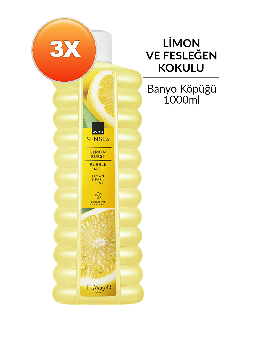 Senses Lemon Burst Limon Ve Reyhan Kokulu Banyo Köpüğü 1 Lt. Üçlü Paket-1