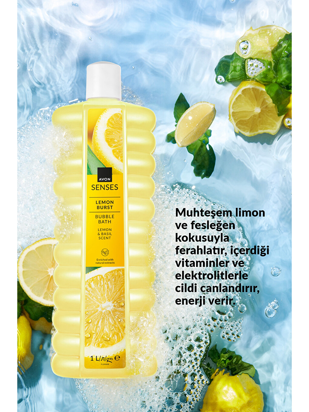 Senses Lemon Burst Limon Ve Reyhan Kokulu Banyo Köpüğü 1 Lt. Üçlü Paket-2