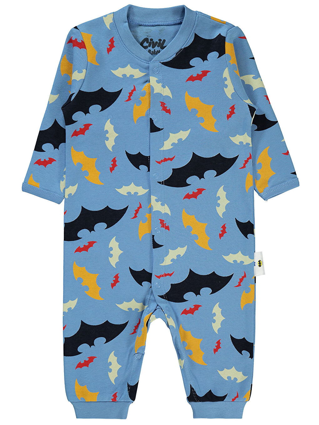 Batman Erkek Bebek Patiksiz Tulum 6-18 Ay Açık İndigo