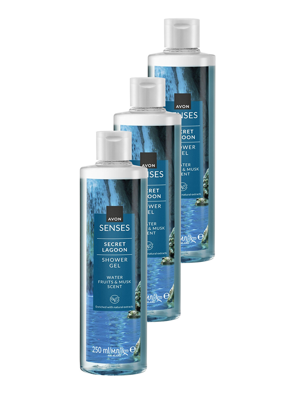 Senses Secret Lagoon Su Meyveleri Ve Misk Kokulu Duş Jeli 250 Ml. Üçlü Set