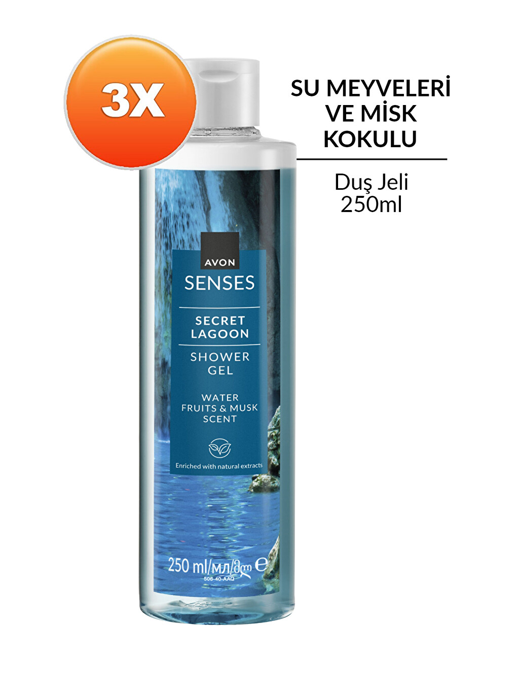 Senses Secret Lagoon Su Meyveleri Ve Misk Kokulu Duş Jeli 250 Ml. Üçlü Set-1