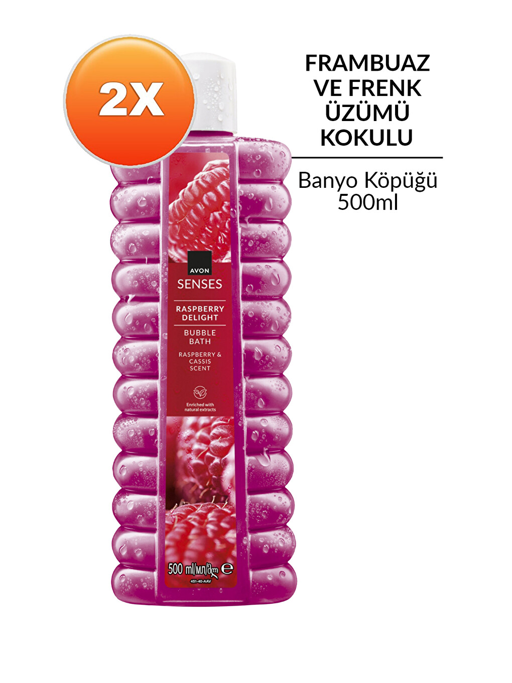Raspberry Delight Frambuaz Ve Frenk Üzümü Kokulu Banyo Köpüğü 500 Ml. İkili Set-1