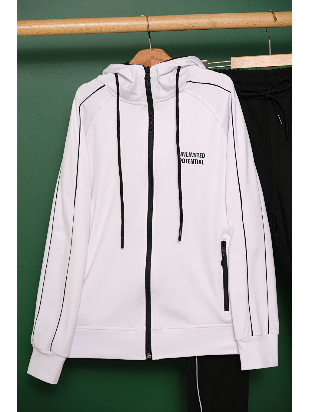 Beyaz Unlimited Potential Dalgıç Kumaş Unisex Çocuk Eşofman Takımı ESF.1725-5