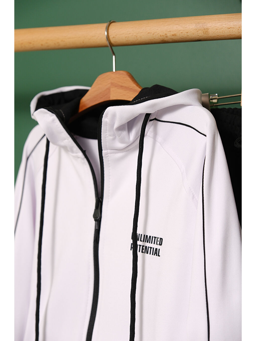 Beyaz Unlimited Potential Dalgıç Kumaş Unisex Çocuk Eşofman Takımı ESF.1725-8