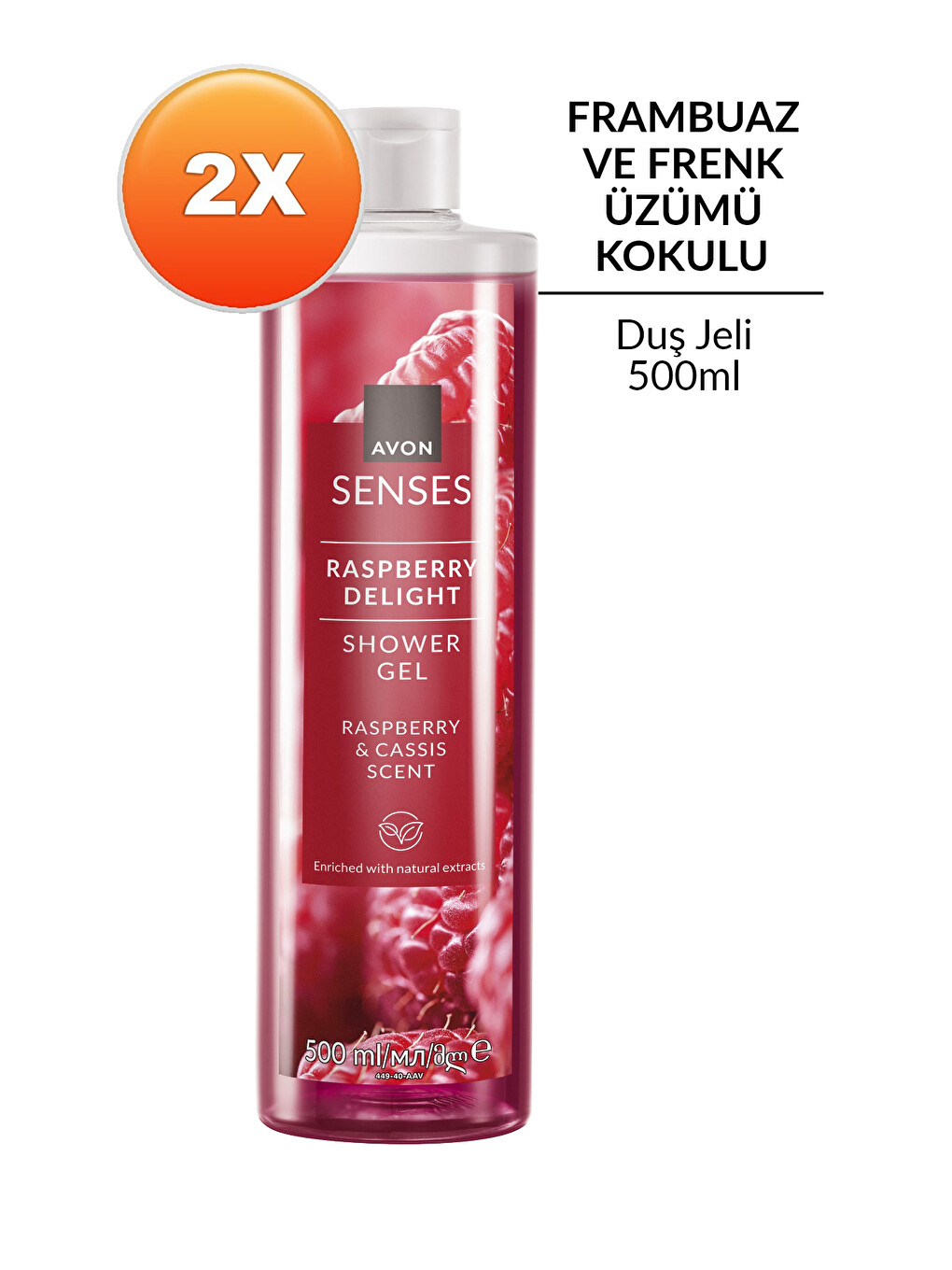 Senses Rapsberry Delight Frambuaz Ve Frenk Üzümü Kokulu Duş Jeli 500 Ml. İkili Set-1