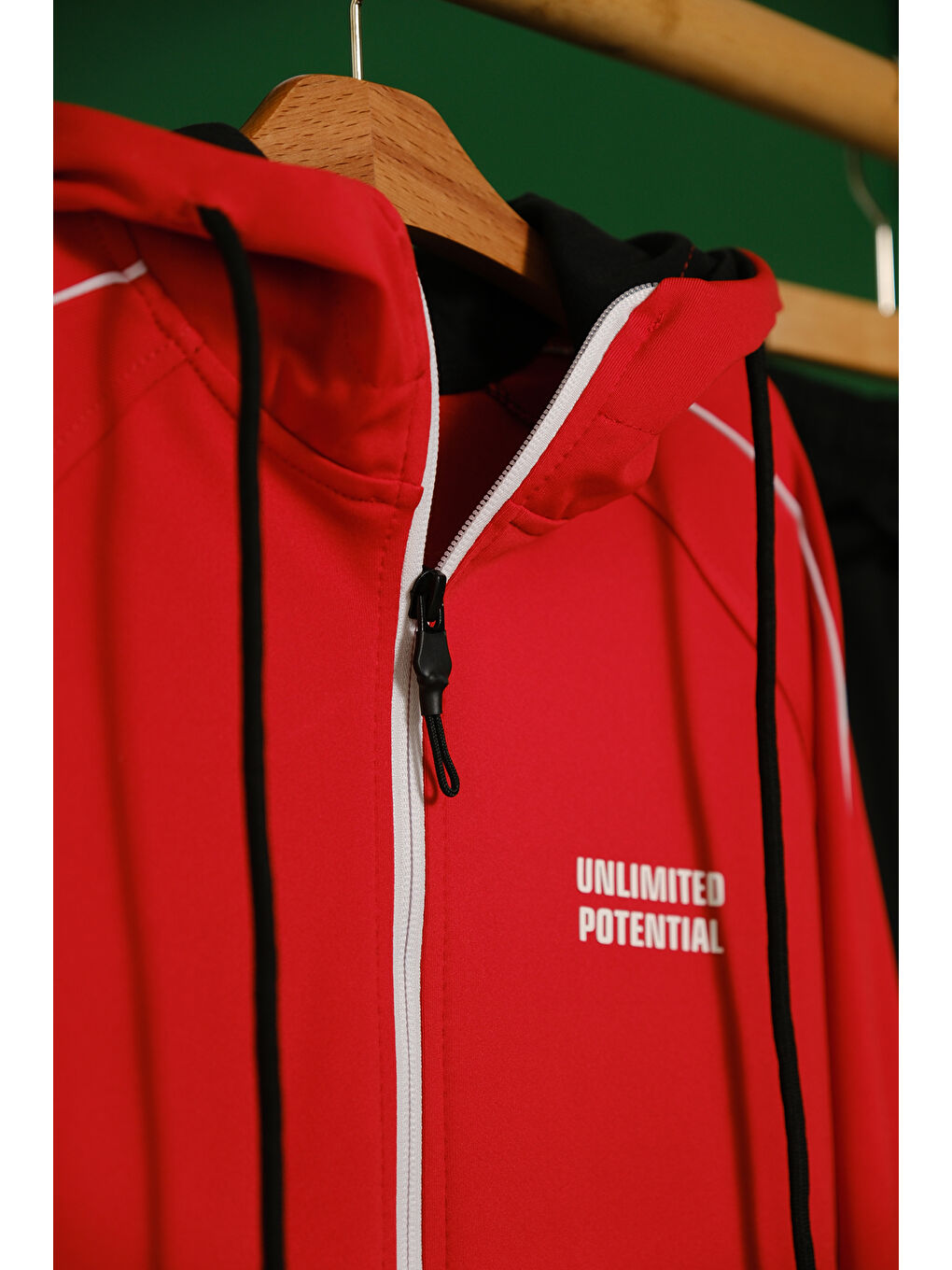 Kırmızı Unlimited Potential Dalgıç Kumaş Unisex Çocuk Eşofman Takımı ESF.1725-6