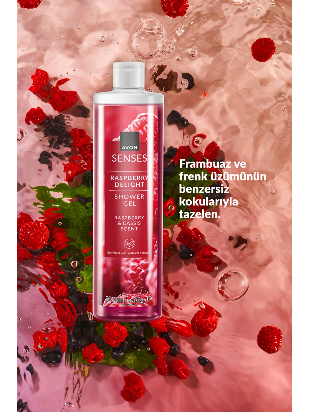 Senses Rapsberry Delight Frambuaz Ve Frenk Üzümü Kokulu Duş Jeli 500 Ml. İkili Set-2