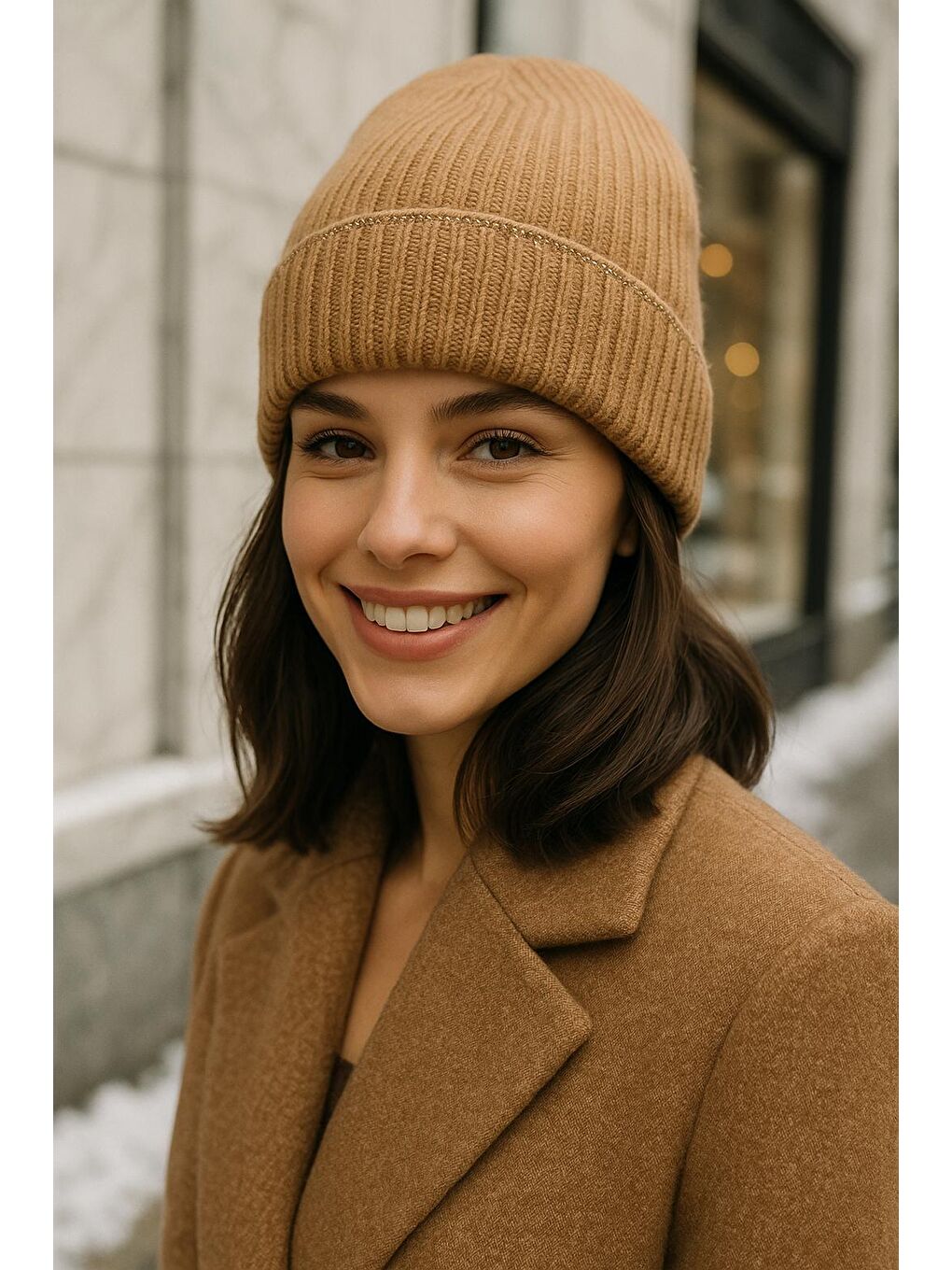 Kahverengi Simli Basic İthal Camel Yün Bere BERE1139-1