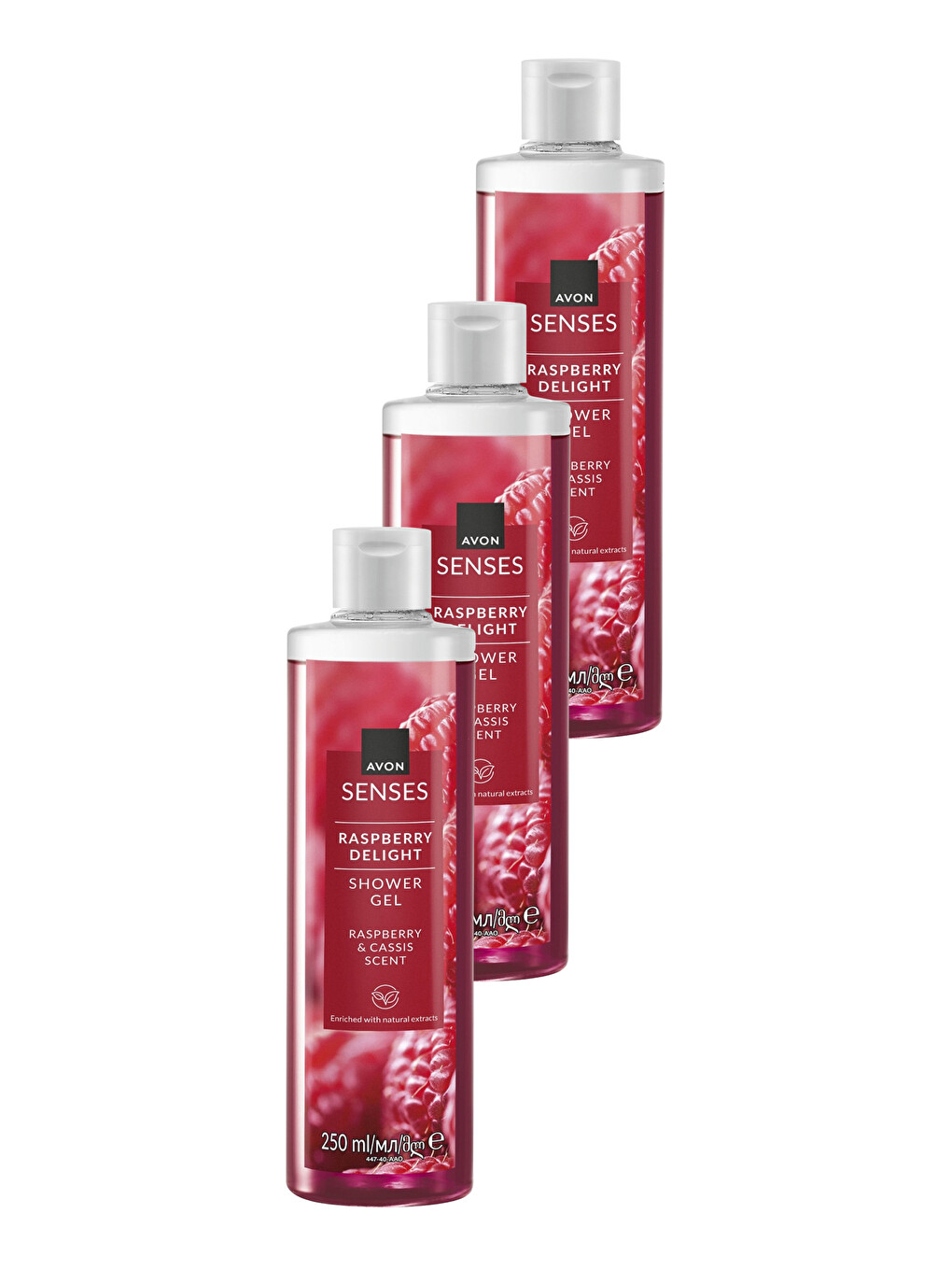 Raspberry Delight Frambuaz Ve Frenk Üzümü Kokulu Duş Jeli 250 Ml. Üçlü Set