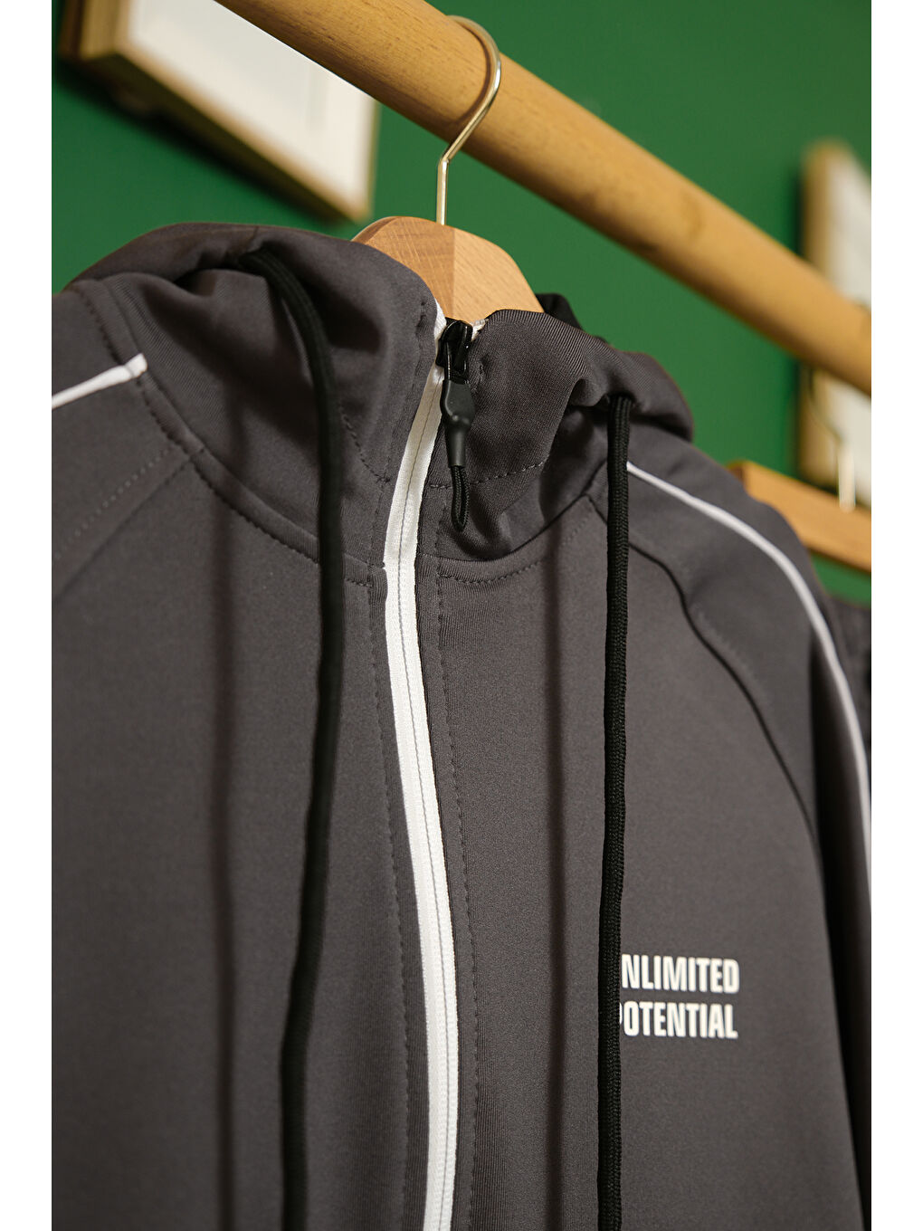 Gri Unlimited Potential Dalgıç Kumaş Unisex Çocuk Eşofman Takımı ESF.1725-7