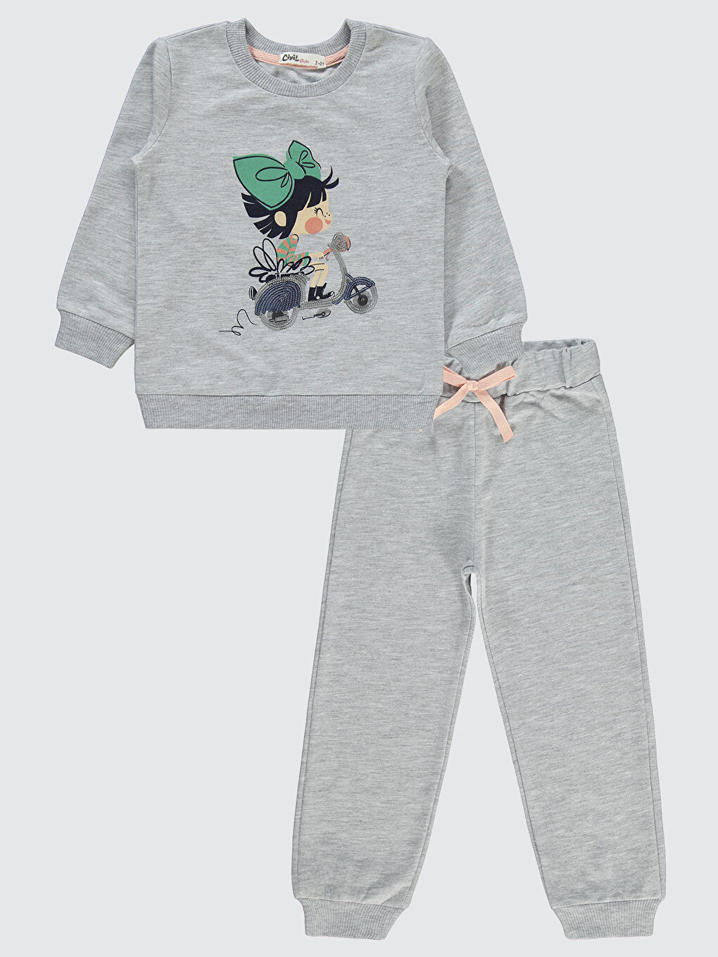 Girls Kız Çocuk Eşofman Takımı 2-5 Yaş Gri